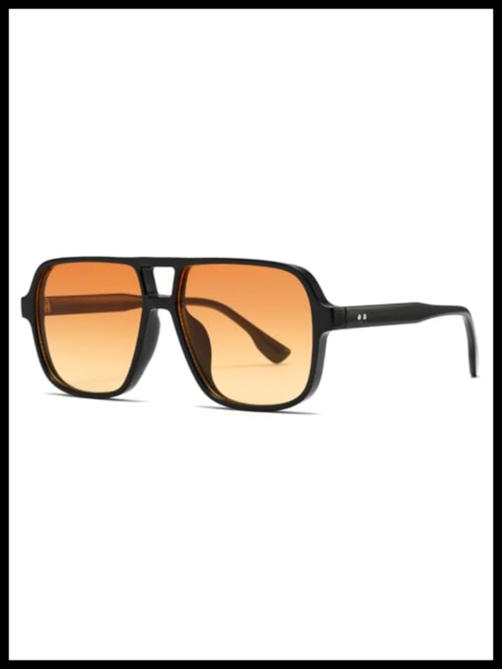Oversized Square Sunglasses with UV400 Protection, Retro 70s Style Pilot Shades